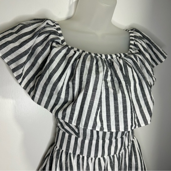 Alex + Alex Striped Off Shoulder Dress Women Size Medium - Picture 4 of 10